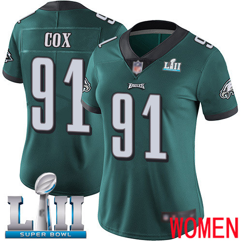 Women Philadelphia Eagles 91 Fletcher Cox Midnight Green Team Color Vapor Untouchable NFL Jersey Limited